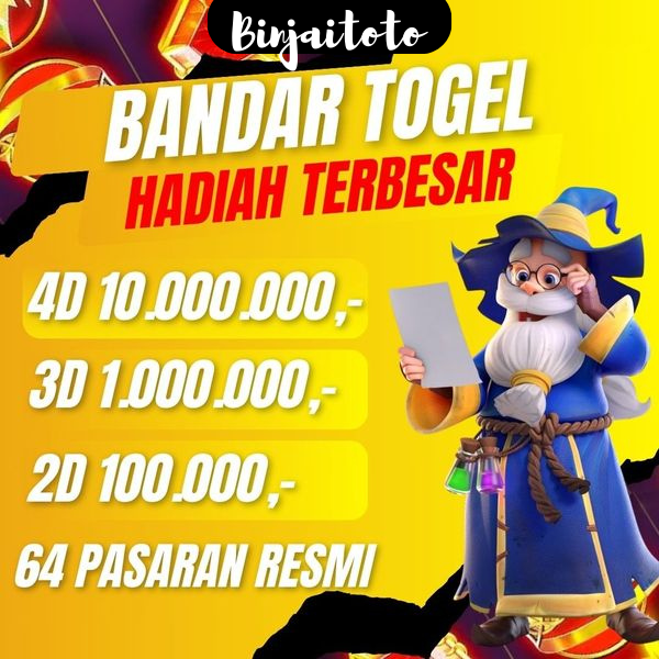 Binjaitoto merupakan tempat pemasangan situs togel slot online dengan hadiah togel 2Dx 100 Ribu super aman dan terpercaya di indonesia.